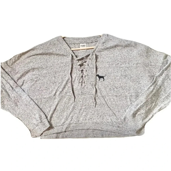 Victoria Secret Lace Up Long Sleeve Top - Picture 1 of 4